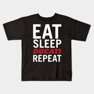 Eat Sleep Ducati Repeat Motorcycle Tshirt Kids T-Shirt